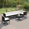 vidaXL Salon de jardin 8 pcs avec coussins r&eacute;sine tress&eacute;e noir