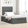 vidaXL Cadre de lit ottoman avec matelas gris fonc&eacute; 120x190 cm tissu
