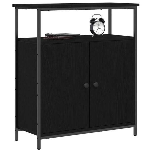 vidaXL Buffet Chêne noir 70 x 30 x 80 cm Bois d'ingénierie