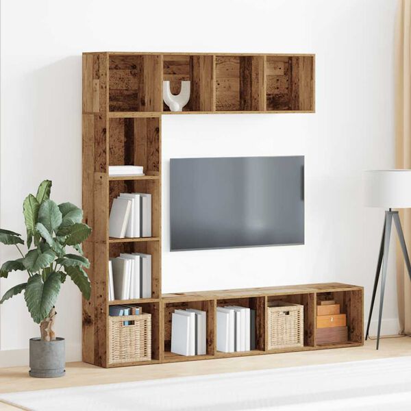 vidaXL Biblioth&egrave;ques 3 pcs vieux bois bois d'ing&eacute;nierie