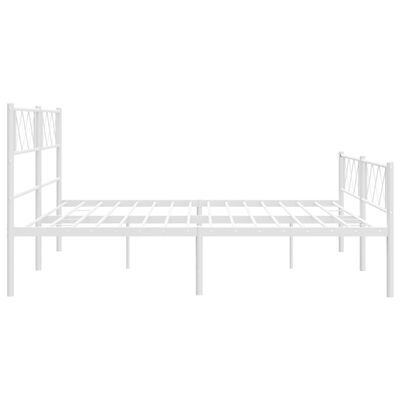 vidaXL Cadre de lit métal sans matelas et pied de lit blanc 183x213 cm