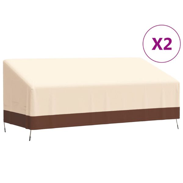 vidaXL Housses de banc 3 places 2 pcs 204x86x48/73cm tissu oxford 600D