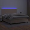 vidaXL Sommier &agrave; lattes de lit avec matelas LED Cappuccino 160x200 cm