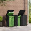 vidaXL Rangement à roulettes pour poubelles pour 3 bacs noir acier