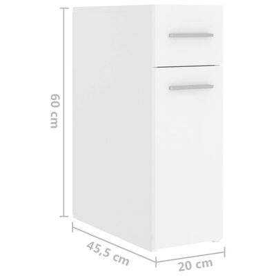 vidaXL Armoire d'apothicaire Blanc 20x45,5x60 cm Aggloméré
