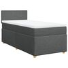 vidaXL Sommier &agrave; lattes de lit et matelas Gris fonc&eacute; 90x190 cm Tissu