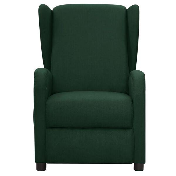 vidaXL Fauteuil de massage Vert fonc&eacute; Tissu