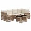 vidaXL Ensemble de canap&eacute; de jardin 7 pc Beige et blanc cr&egrave;me