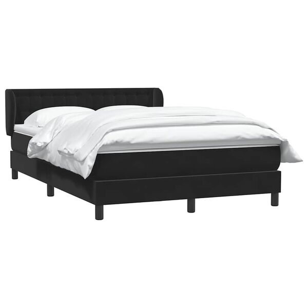 vidaXL Sommier &agrave; lattes de lit avec matelas noir 140x220 cm velours