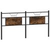 vidaXL T&ecirc;te de lit de remplacement ch&ecirc;ne fum&eacute; 180 cm bois d'ing&eacute;nierie et acier