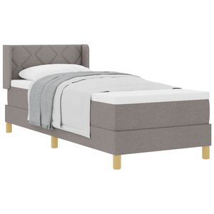 vidaXL Lit &agrave; Ressorts avec matelas Taupe 80 x 200 cm tissu