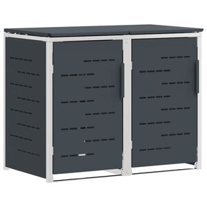 vidaXL Stockage de bac &agrave; d&eacute;chets Anthracite 138 x 77,5 x 112,5 cm