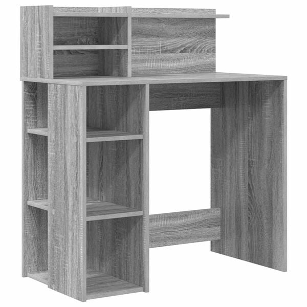 vidaXL Bureau Gris Sonoma 90 x 48 x 101,5 cm Bois d'ing&eacute;nierie