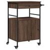 vidaXL Chariot de cuisine ch&ecirc;ne marron 56x43x89,5 cm bois d'ing&eacute;nierie