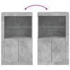 vidaXL Armoire latérale avec lumières LED gris béton bois d'ingénierie