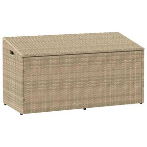 vidaXL Coffre de rangement de jardin Beige 110x50x58 cm R&eacute;sine tress&eacute;e