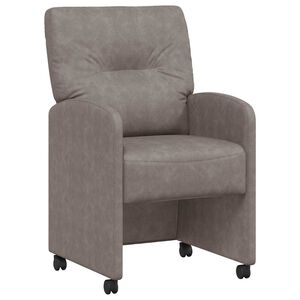 vidaXL Chaises de Salle à Manger avec Roues 2 pcs Gris 57 x 67 x 95 cm