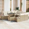 vidaXL Ensemble de canap&eacute; de jardin 9 pcs Beige et cr&egrave;me polyrotin