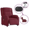 vidaXL Fauteuil de massage inclinable &eacute;lectrique Rouge bordeaux Tissu
