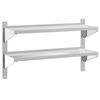 vidaXL &Eacute;tag&egrave;re murale &agrave; 2 niveaux 100x30x60cm argent&eacute; acier inoxydable