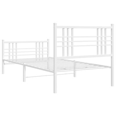 vidaXL Cadre de lit métal sans matelas et pied de lit blanc 100x200 cm