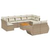 vidaXL Salon de jardin avec coussins 10 pcs beige r&eacute;sine tress&eacute;e