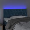 vidaXL T&ecirc;te de lit &agrave; LED Bleu fonc&eacute; 100x7x78/88 cm Velours