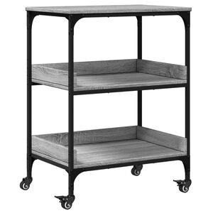 vidaXL Chariot de cuisine sonoma gris 60x41x80,5 cm bois d'ing&eacute;nierie