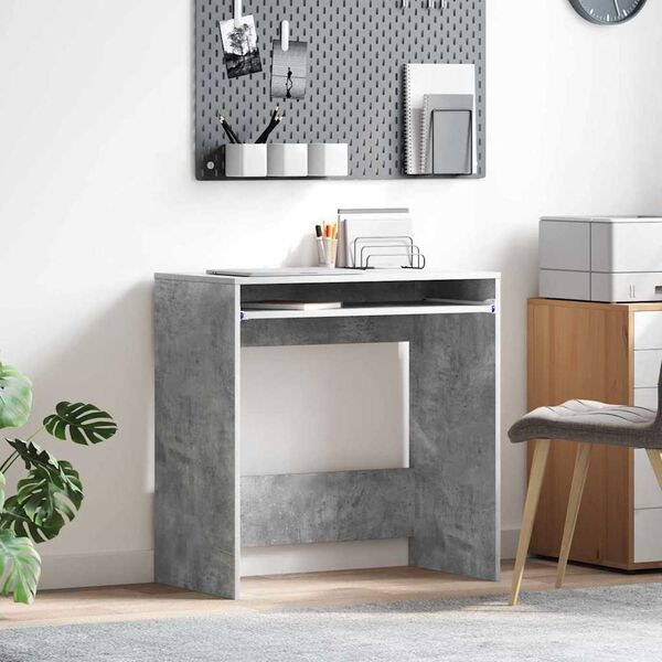 vidaXL Bureau Gris b&eacute;ton 77,5 x 43 x 79 cm Bois d'ing&eacute;nierie