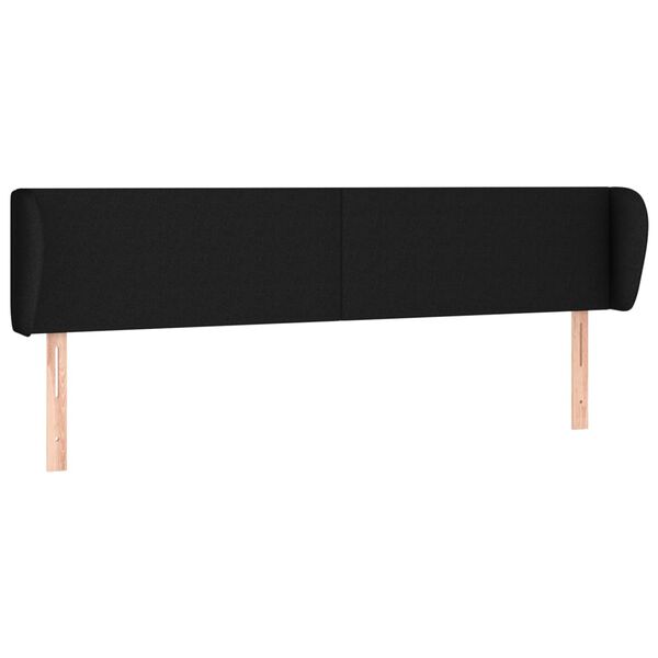 vidaXL T&ecirc;te de lit avec oreilles Noir 163x23x78/88 cm Tissu