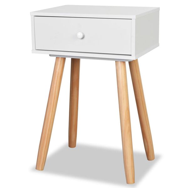 vidaXL Table de chevet 2 pcs Bois de pin massif 40 x 30 x 61 cm Blanc