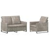 vidaXL Ensemble de Canap&eacute;s 2 pcs Gris clair Tissu en su&egrave;de synth&eacute;tique