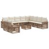 vidaXL Ensemble de canap&eacute; de jardin 11 pcs Beige et blanc cr&egrave;me