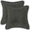 vidaXL Housse de coussin 2 pcs HOUTEN Gris fonc&eacute; 30 x 30 cm Boucl&eacute;