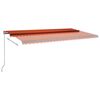 vidaXL Auvent automatique capteur de vent LED 600x300 cm Orange marron
