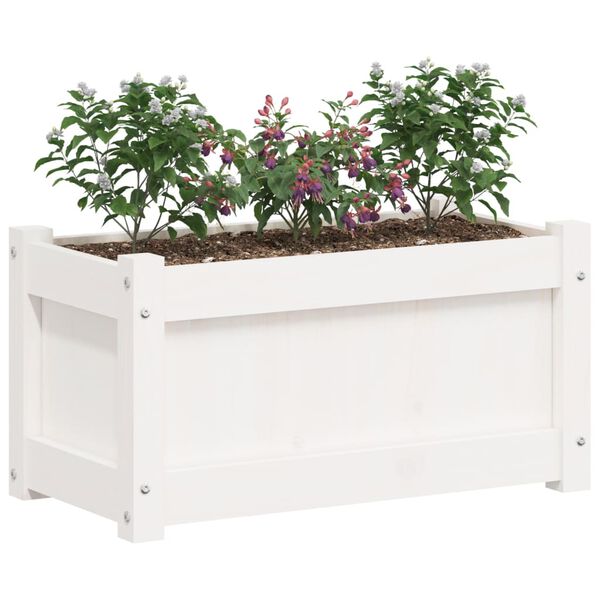 vidaXL Jardini&egrave;res 2 pcs blanc bois de pin massif