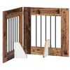 vidaXL Porte de chien pliable avec supports 2 pc Bois ancien 120,5 cm