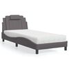 vidaXL Lit Viana avec matelas gris 90x200 cm similicuir