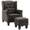 vidaXL Fauteuil avec repose-pied Taupe Tissu