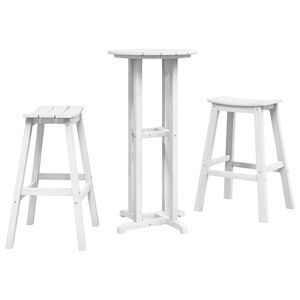 vidaXL Ensemble de bar de jardin 3 pc Blanc HDPE