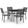 vidaXL Mobilier de salle &agrave; manger d'ext&eacute;rieur 5 pcs Acier