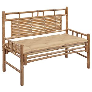 vidaXL Banc de jardin avec coussin 120 cm Bambou