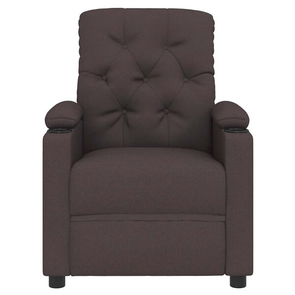 vidaXL Fauteuil de massage Marron foncé Tissu