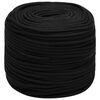 vidaXL Corde utilitaire polyvalente 10 mm 250 m Noir Polyester
