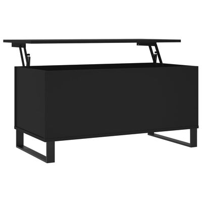 vidaXL Table basse Noir 90x44,5x45 cm Bois d'ingénierie
