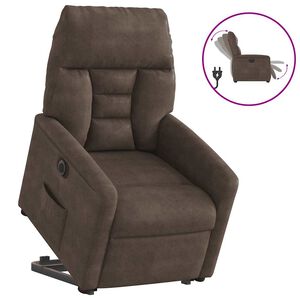 vidaXL Fauteuil inclinable &eacute;lectrique marron tissu microfibre