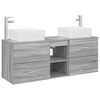 vidaXL Ensemble d'armoire de salle de bain 3 pc Sonoma gris
