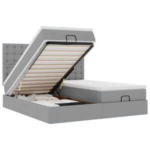 VidaXL Cadre de lit ottoman et matelas gris clair 200x200cm tissu