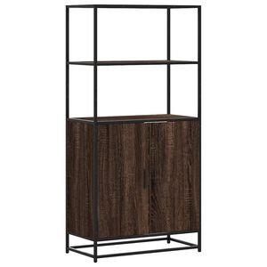 vidaXL Buffet haut ch&ecirc;ne marron 68x35x139 cm bois d'ing&eacute;nierie m&eacute;tal