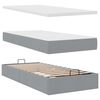 vidaXL Cadre de lit ottoman et matelas gris clair 90x190 cm tissu